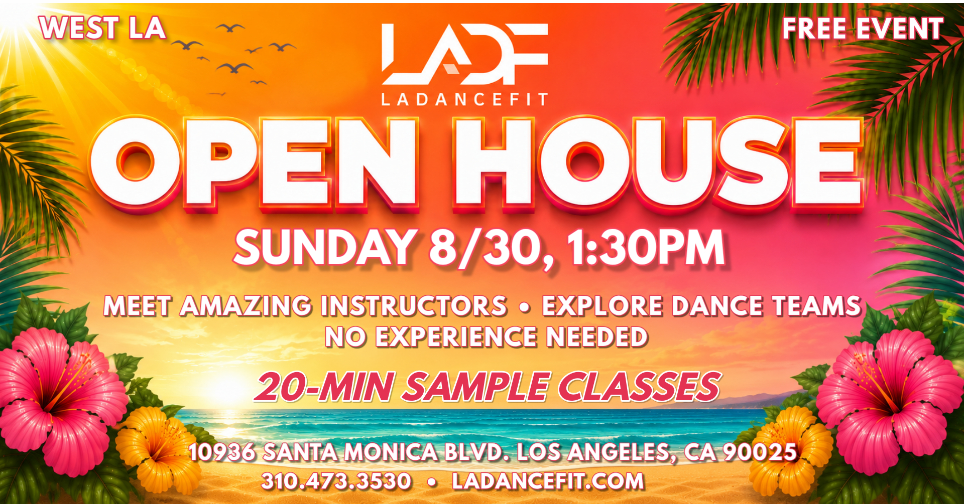 LA DanceFit Open House — Save the Date Sunday 8/30 at 1:30 PM