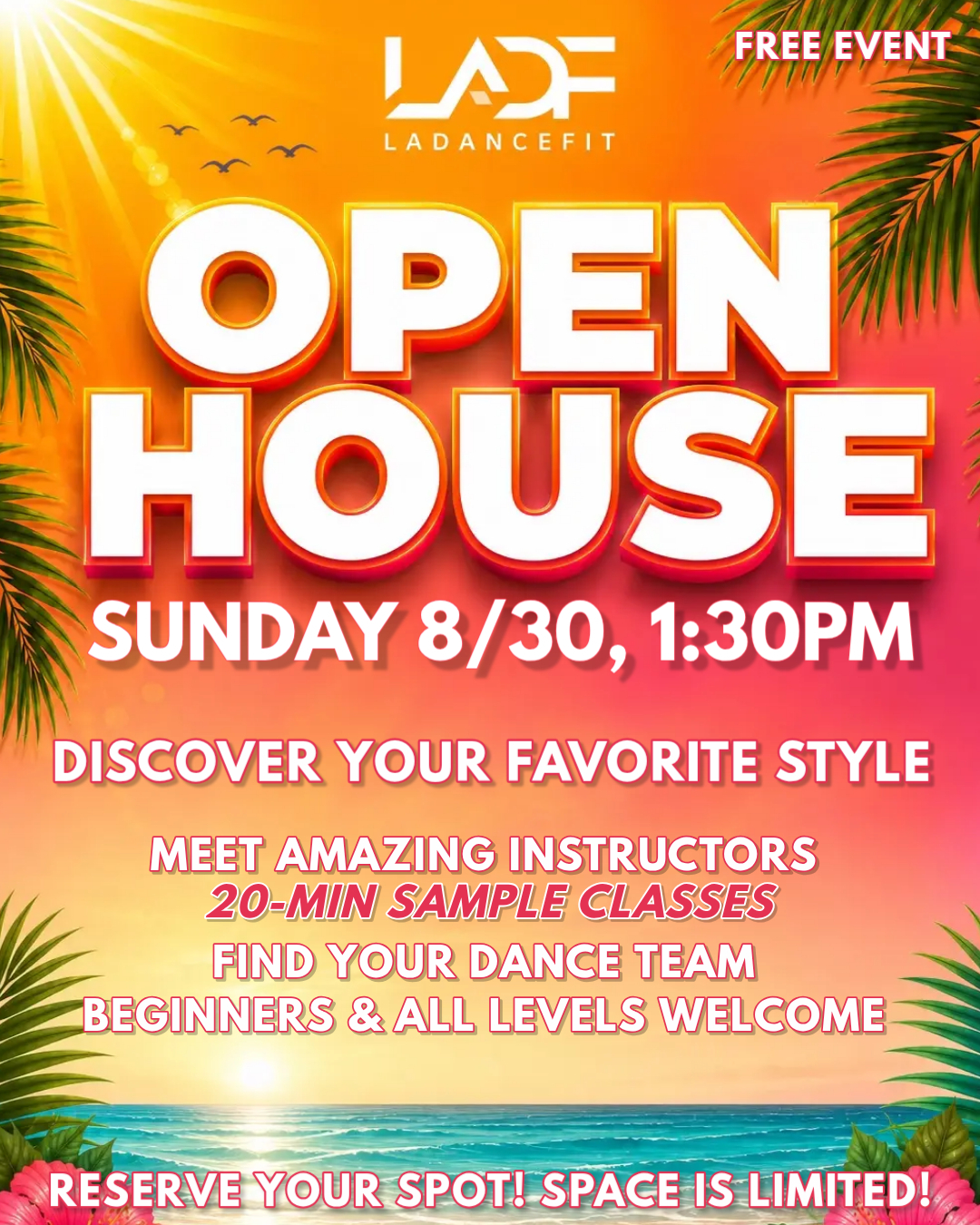 LA DanceFit Open House — Save the Date Sunday 8/30 at 1:30 PM